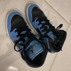 Air Jordan High-Top Sneakers in Black and Blue